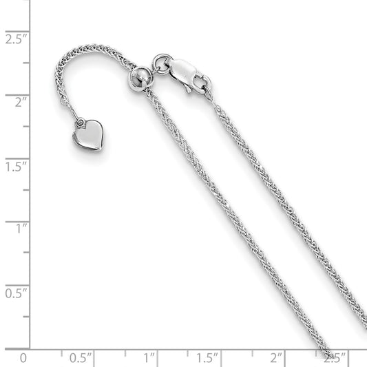 Sterling Silver Adjustable 1.45mm Diamond-cut Square Spiga Chain