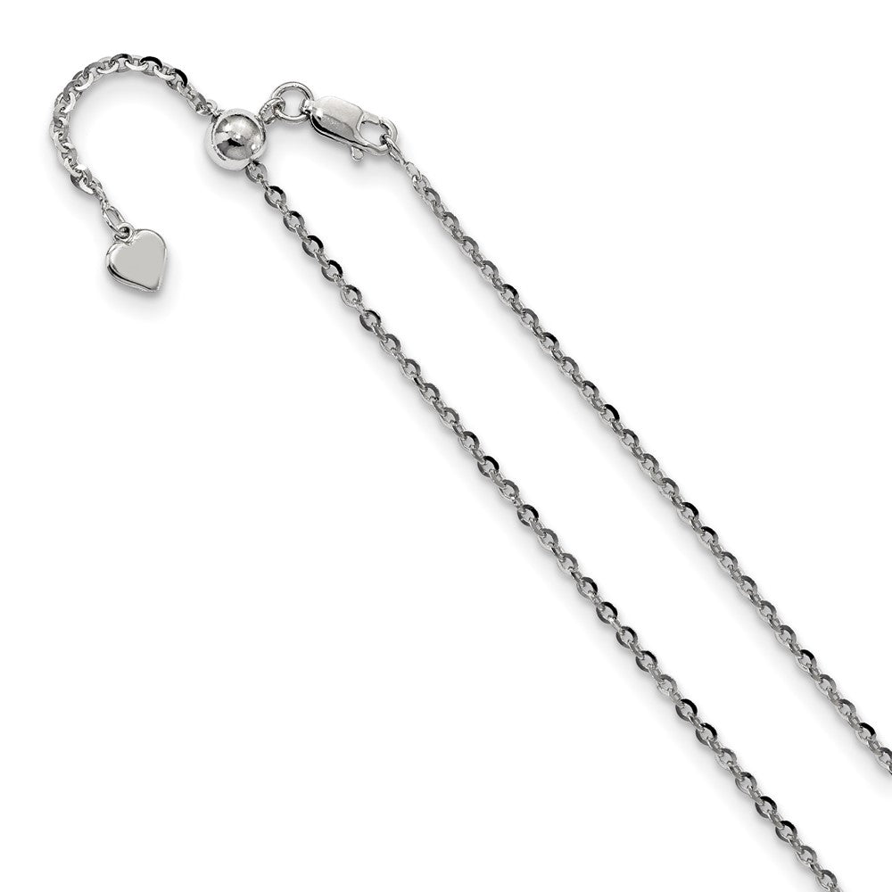 Sterling Silver Adjustable 2mm Cable Chain