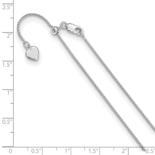 Sterling Silver Adjustable 1mm Spiga Chain