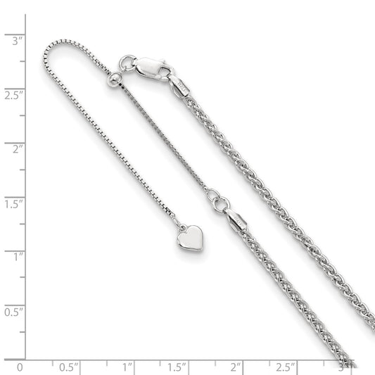 Sterling Silver Adjustable 2.5mm Wheat Chain