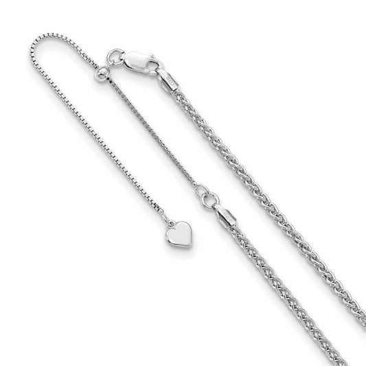 Sterling Silver Adjustable 2.5mm Spiga Chain