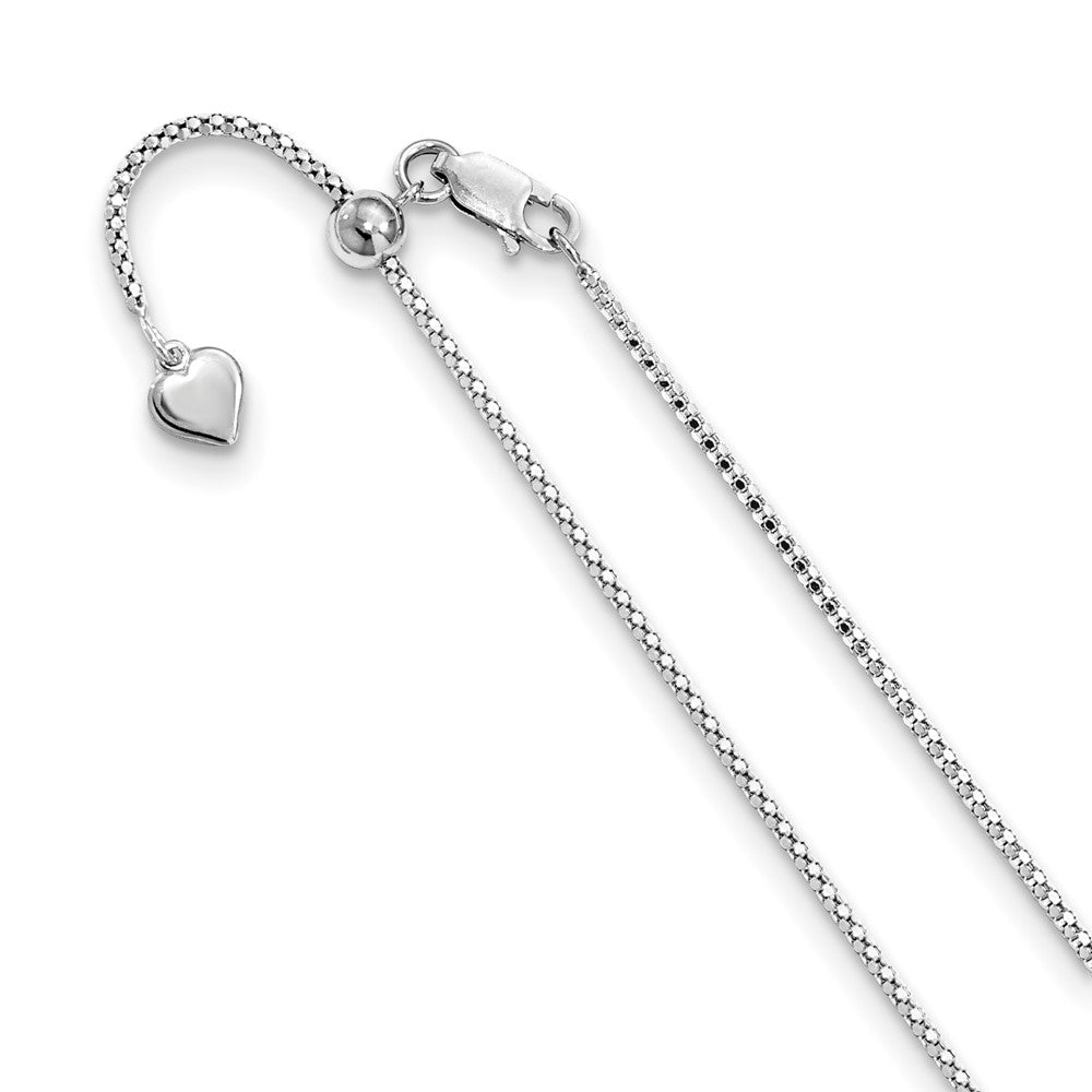 Sterling Silver Adjustable 1.4mm Popcorn Chain