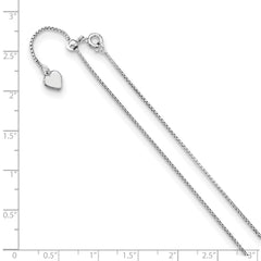Sterling Silver Adjustable .95mm Round Box Chain