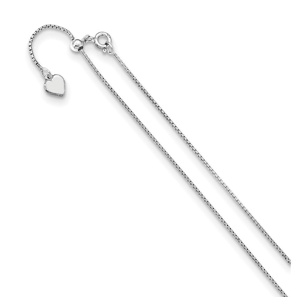 Sterling Silver Adjustable .95mm Round Box Chain