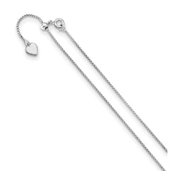 Sterling Silver Adjustable .95mm Round Box Chain