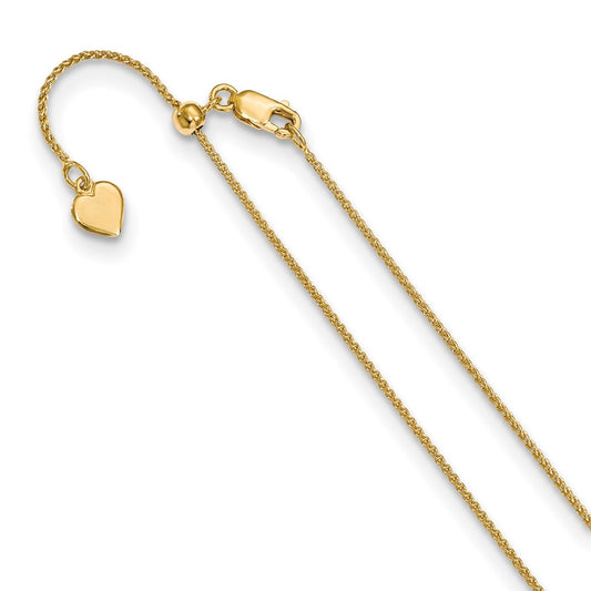 Yellow Gold-plated Silver Adjustable 1mm Spiga Chain