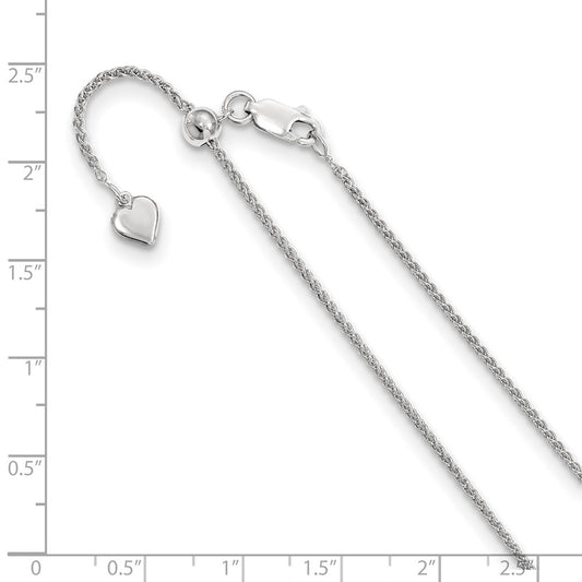 Sterling Silver Adjustable 1.5mm Spiga Chain