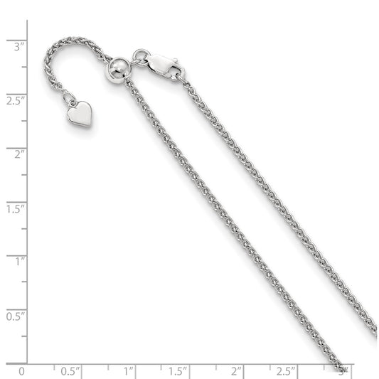 Sterling Silver Adjustable 1.9mm Spiga Chain