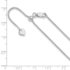 Sterling Silver Adjustable 1.25mm Round Box Chain