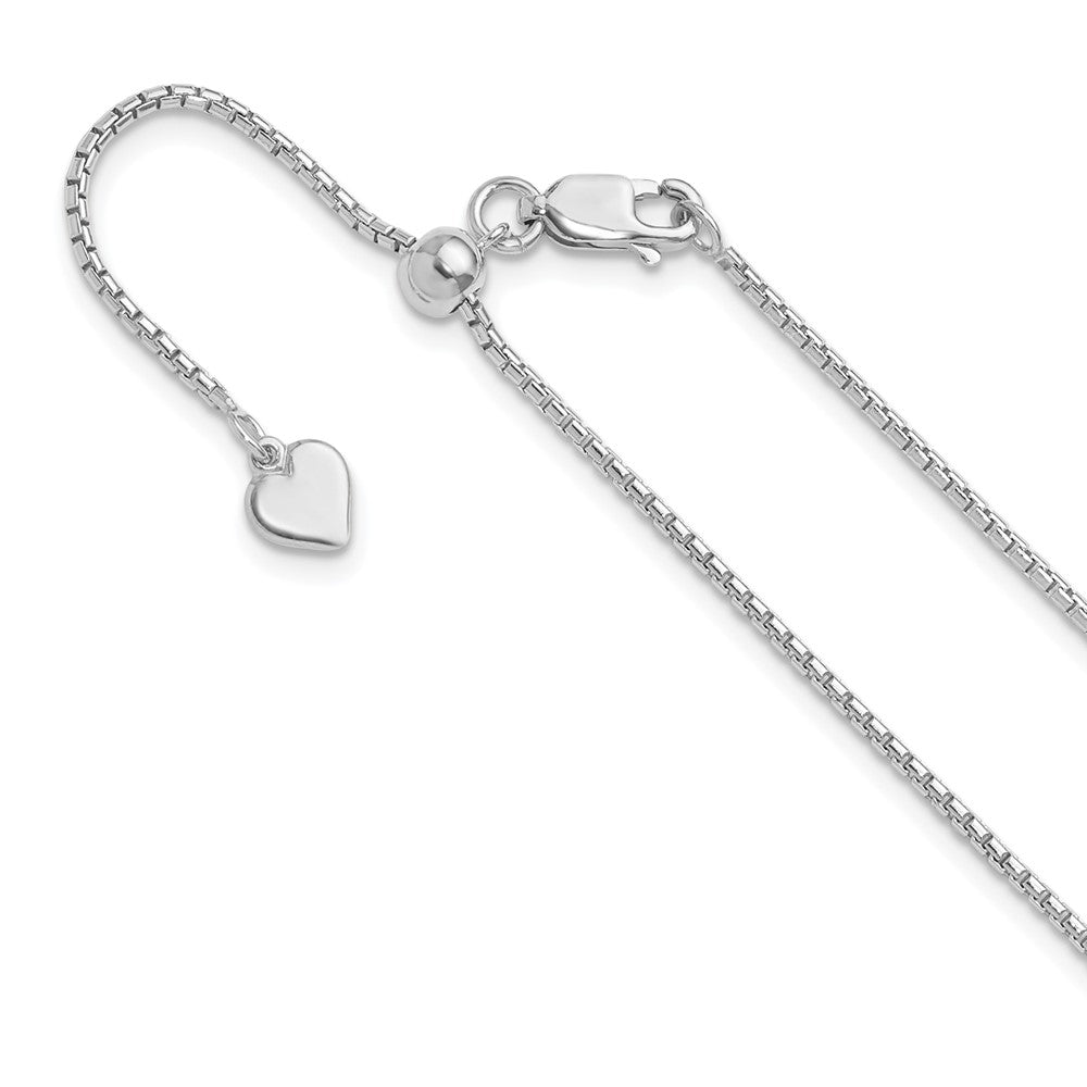 Sterling Silver Adjustable 1.25mm Round Box Chain