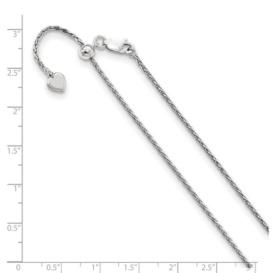 Cadena Spiga ajustable de plata de ley de 1,5 mm con talla de diamante