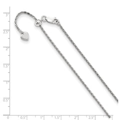 Sterling Silver Adjustable 1.5mm Diamond-cut Spiga Chain