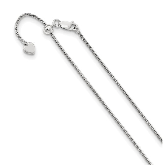 Sterling Silver Adjustable 1.5mm Diamond-cut Spiga Chain