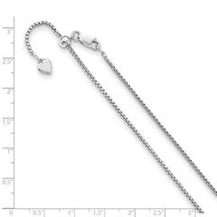 Sterling Silver Adjustable 1.5mm Round Box Chain