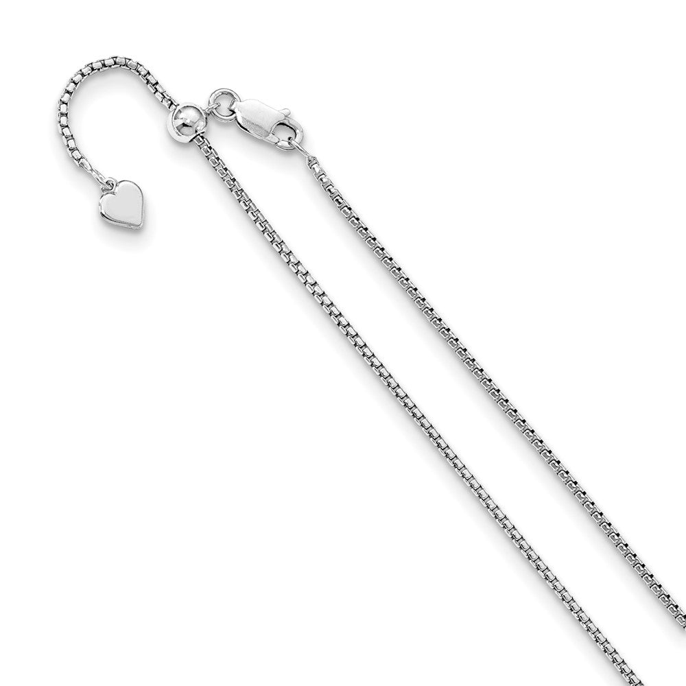 Sterling Silver Adjustable 1.5mm Round Box Chain