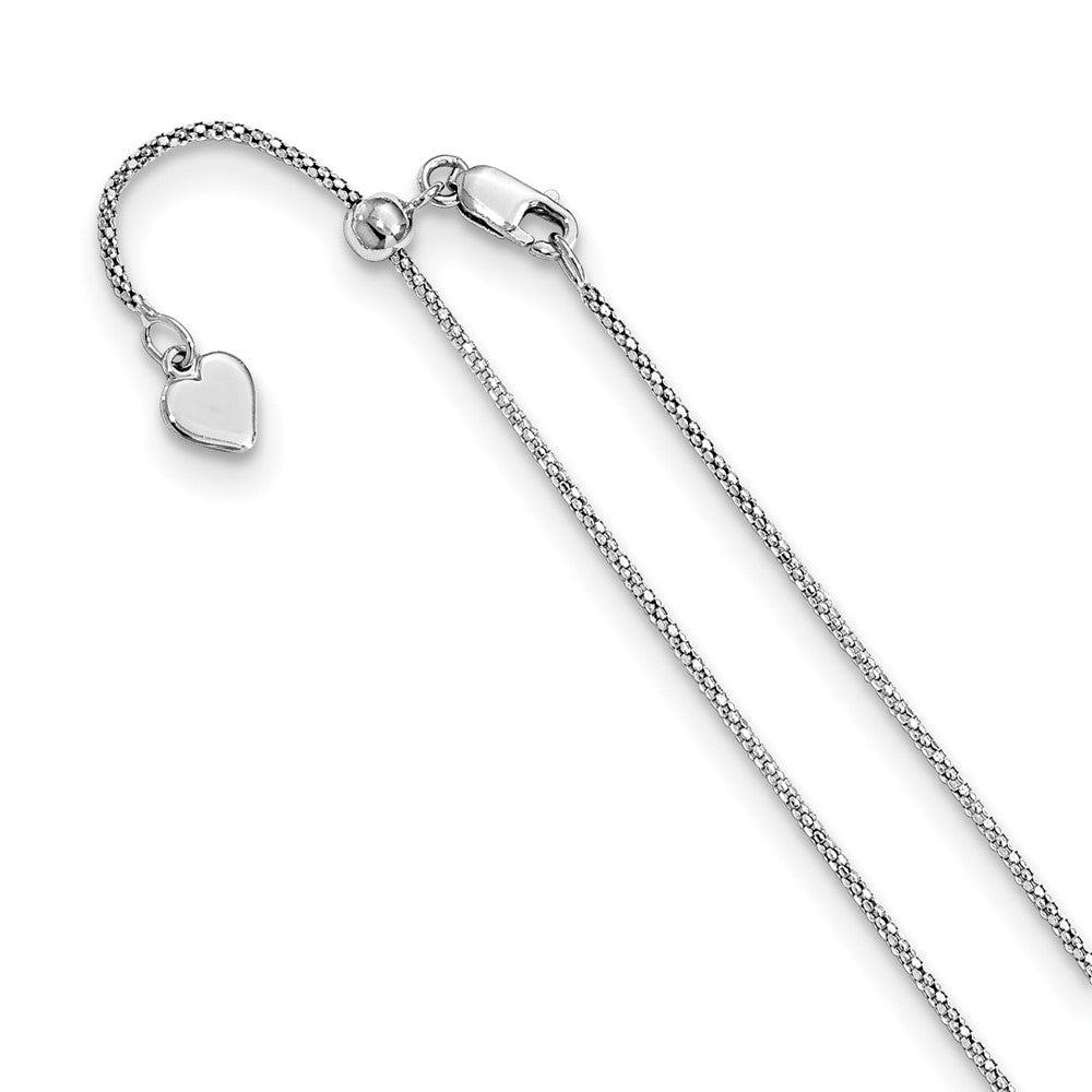 Sterling Silver Adjustable 1.2mm Popcorn Chain