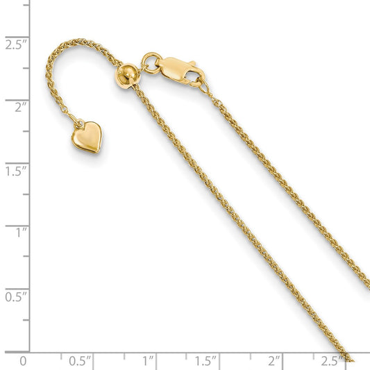 Yellow Gold-plated Silver Adjustable 1.5mm Spiga Chain