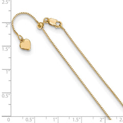 Yellow Gold-plated Silver Adjustable .85mm Box Chain