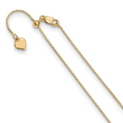 Yellow Gold-plated Silver Adjustable .85mm Box Chain
