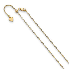 Yellow Gold-plated Silver Adjustable 1.4mm Cable Chain