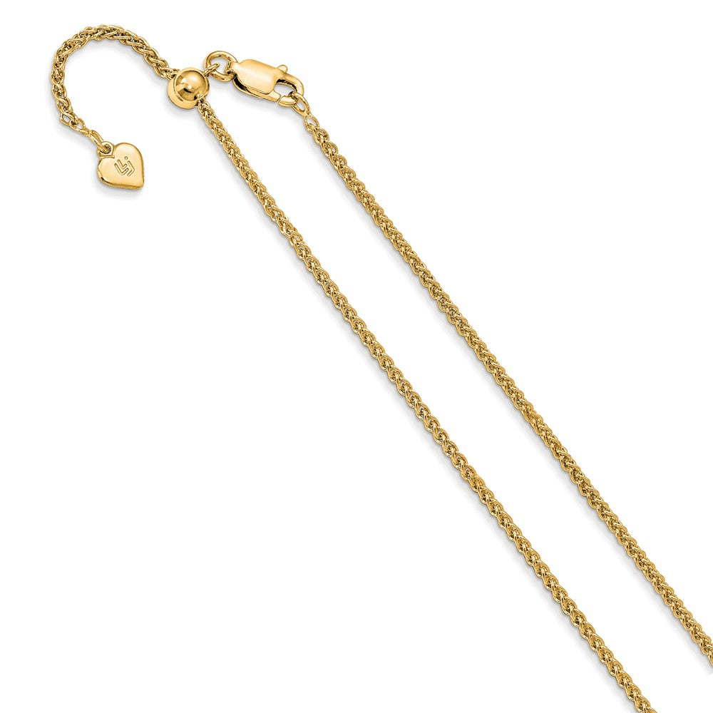 Yellow Gold-plated Silver Adjustable 1.6mm Spiga Chain