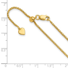 Yellow Gold-plated Silver Adjustable 1.5mm Round Box Chain