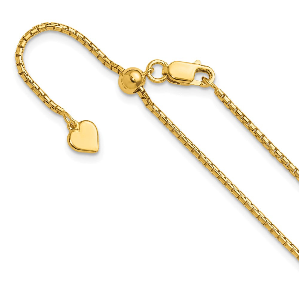Yellow Gold-plated Silver Adjustable 1.5mm Round Box Chain