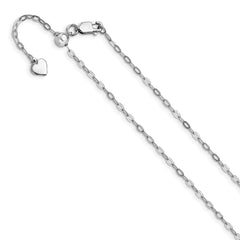 Sterling Silver Adjustable 2mm Flat Oval Chain