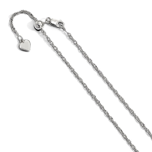 Sterling Silver Adjustable 1.6mm Singapore Chain