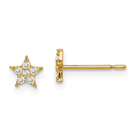 14K Yellow Gold Madi K Star CZ Earrings