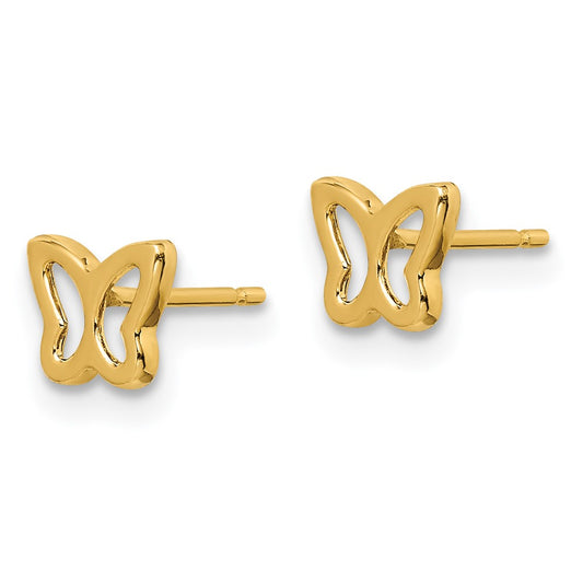 14K Yellow Gold Madi K Cut-out Butterfly Post Earrings