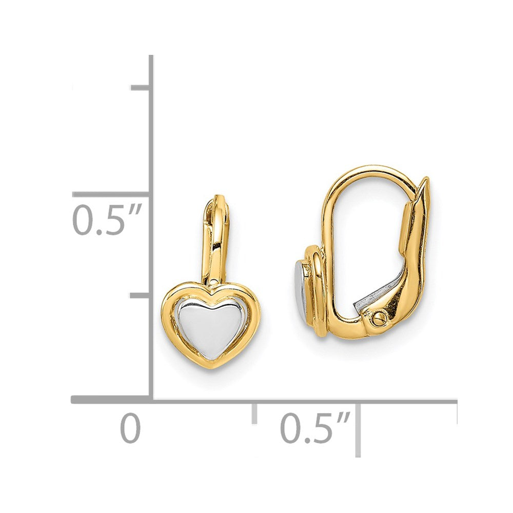 14K Two-Tone Gold Madi K Children's Heart Hoop Earrings