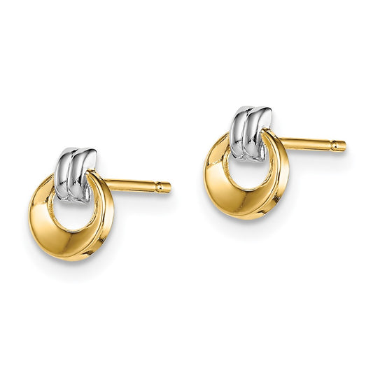 14K Two-Tone Gold Madi K Circle Post Earrings