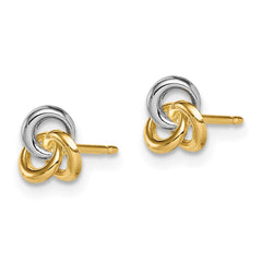 14K Two-Tone Gold Madi K Love Knot Post Earrings