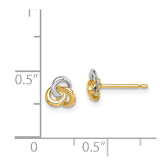 14K Two-Tone Gold Madi K Love Knot Post Earrings