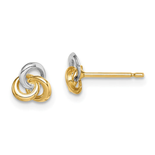 14K Two-Tone Gold Madi K Love Knot Post Earrings