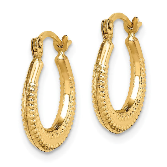 14K Yellow Gold Madi K Textured Hoop Earrings