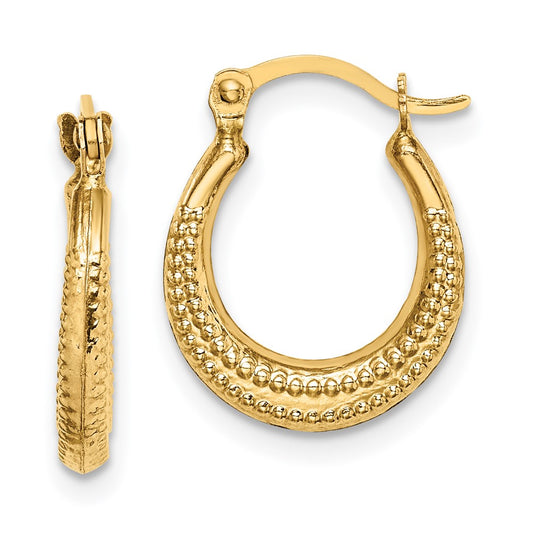 14K Yellow Gold Madi K Textured Hoop Earrings