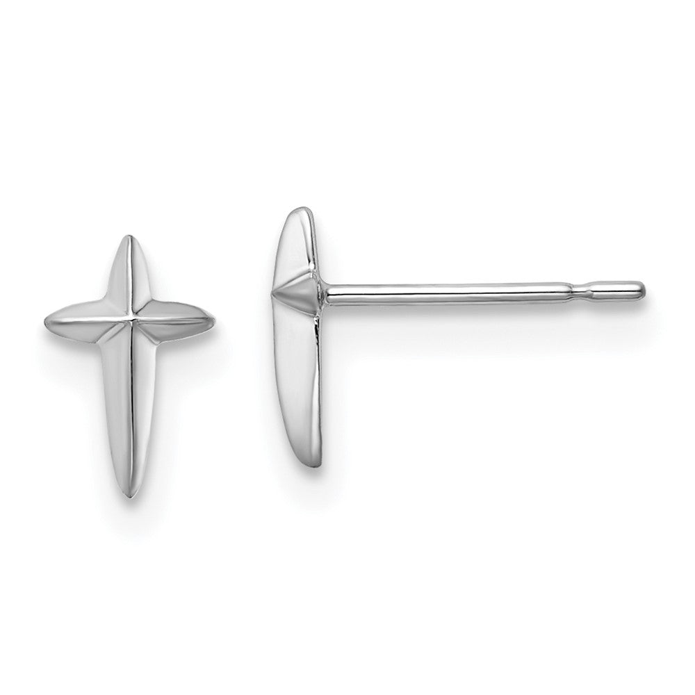 14K White Gold Madi K Cross Post Earrings