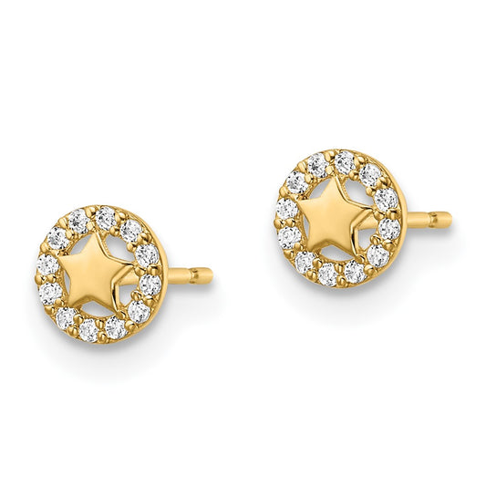 14K Yellow Gold Madi K CZ Star Post Earrings