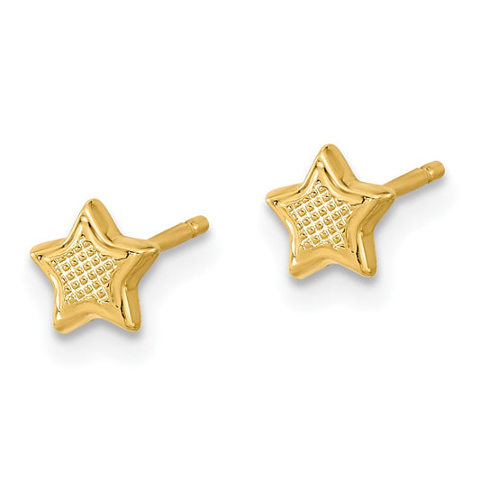 14K Yellow Gold Madi K Textured Star Post Earrings