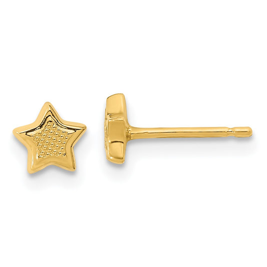 14K Yellow Gold Madi K Textured Star Post Earrings