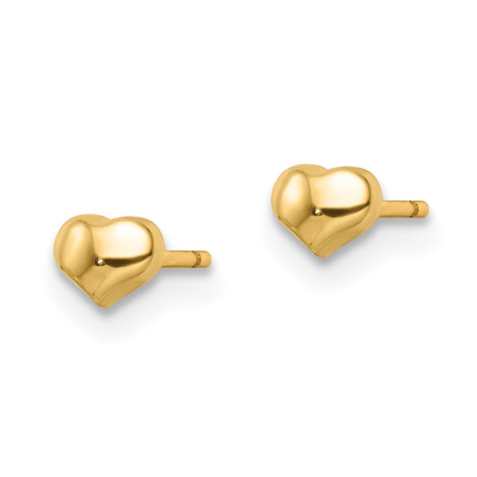 14K Yellow Gold Madi K Polished Heart Post Earrings