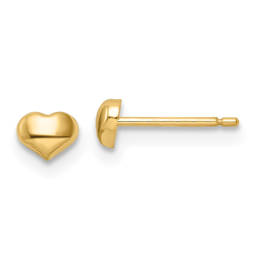 14K Yellow Gold Madi K Polished Heart Post Earrings