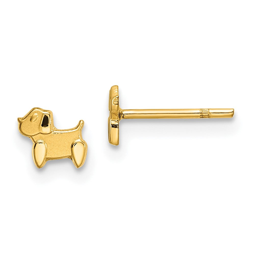 14K Yellow Gold Madi K Polished & Satin Dog Post Earrings