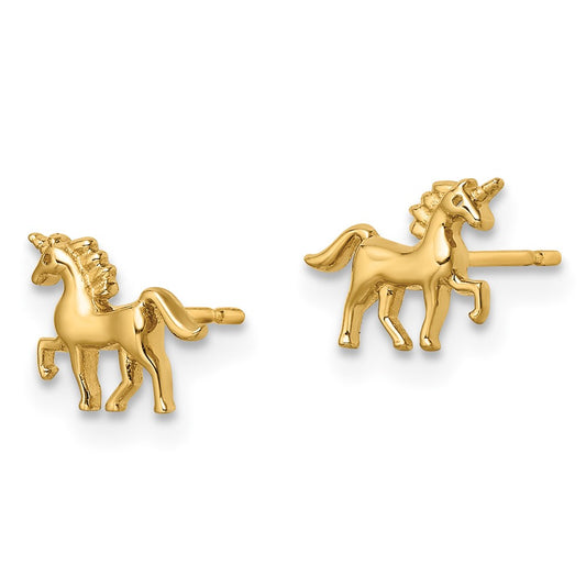 14K Yellow Gold Madi K Unicorn Post Earrings