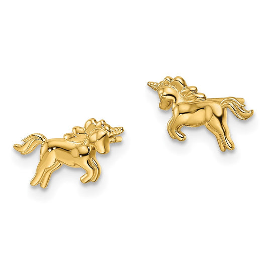 14K Yellow Gold Madi K Unicorn Post Earrings