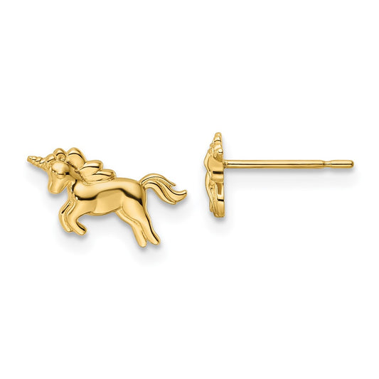 14K Yellow Gold Madi K Unicorn Post Earrings