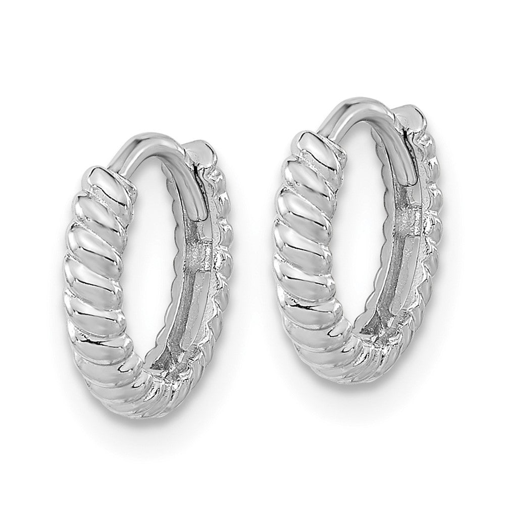 14K White Gold Madi K Polished Hoop Earrings