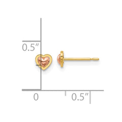 14K Two-Tone Gold Madi K Polished Heart Post Earrings